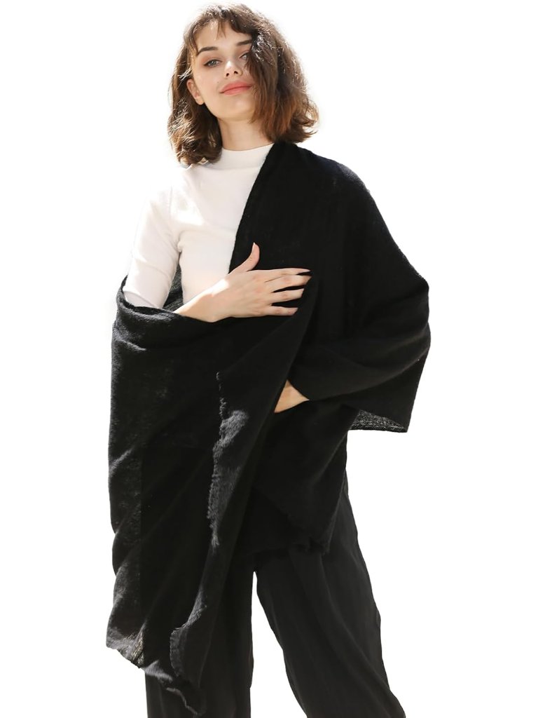 Yak Wool And Wool Blend Shawl Wraps For Women, Travel Wrap Scarf For All-Season